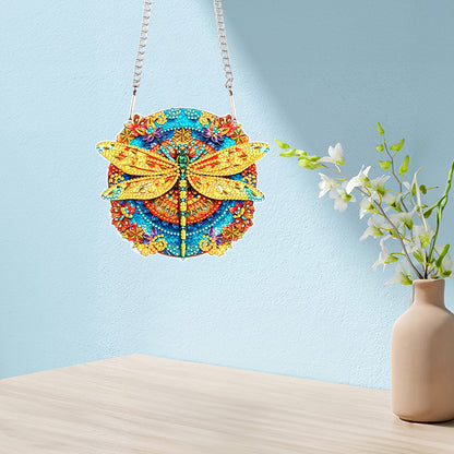 Acrylic Single-Sided Diamond Painting Hanging Pendant for Home Decor (Dragonfly)