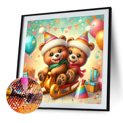 Playing Bear - Full Round Drill Diamond Painting 40*40CM