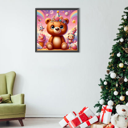 Surprised Bear - Full Round Drill Diamond Painting 40*40CM