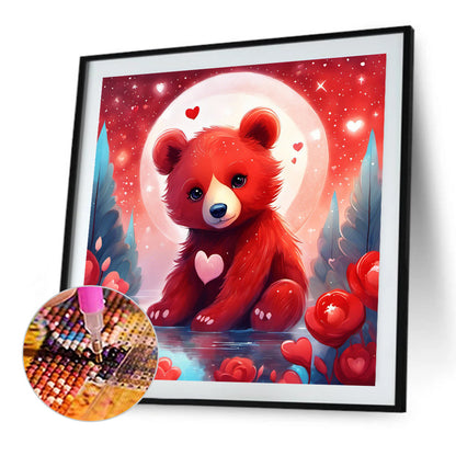 Red Bear - Full Round Drill Diamond Painting 40*40CM