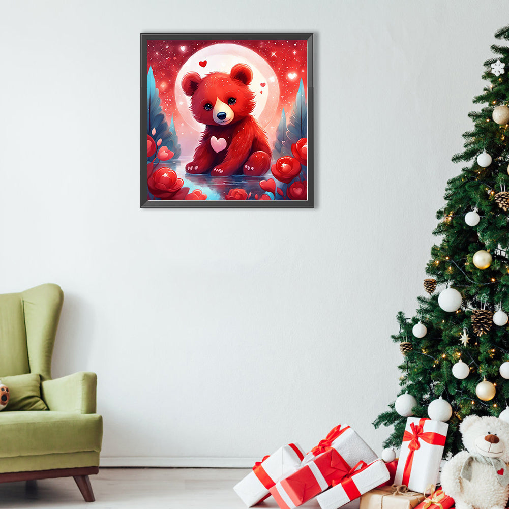 Red Bear - Full Round Drill Diamond Painting 40*40CM