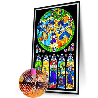 Dragon Ball Character Glass Painting - Full Round Drill Diamond Painting 30*50CM