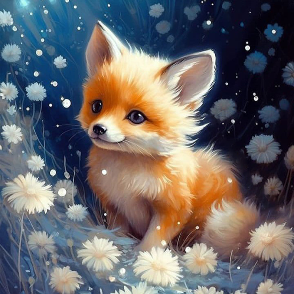 Fox On Clouds - Full Round Drill Diamond Painting 30*30CM