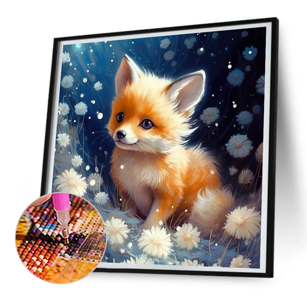 Fox On Clouds - Full Round Drill Diamond Painting 30*30CM