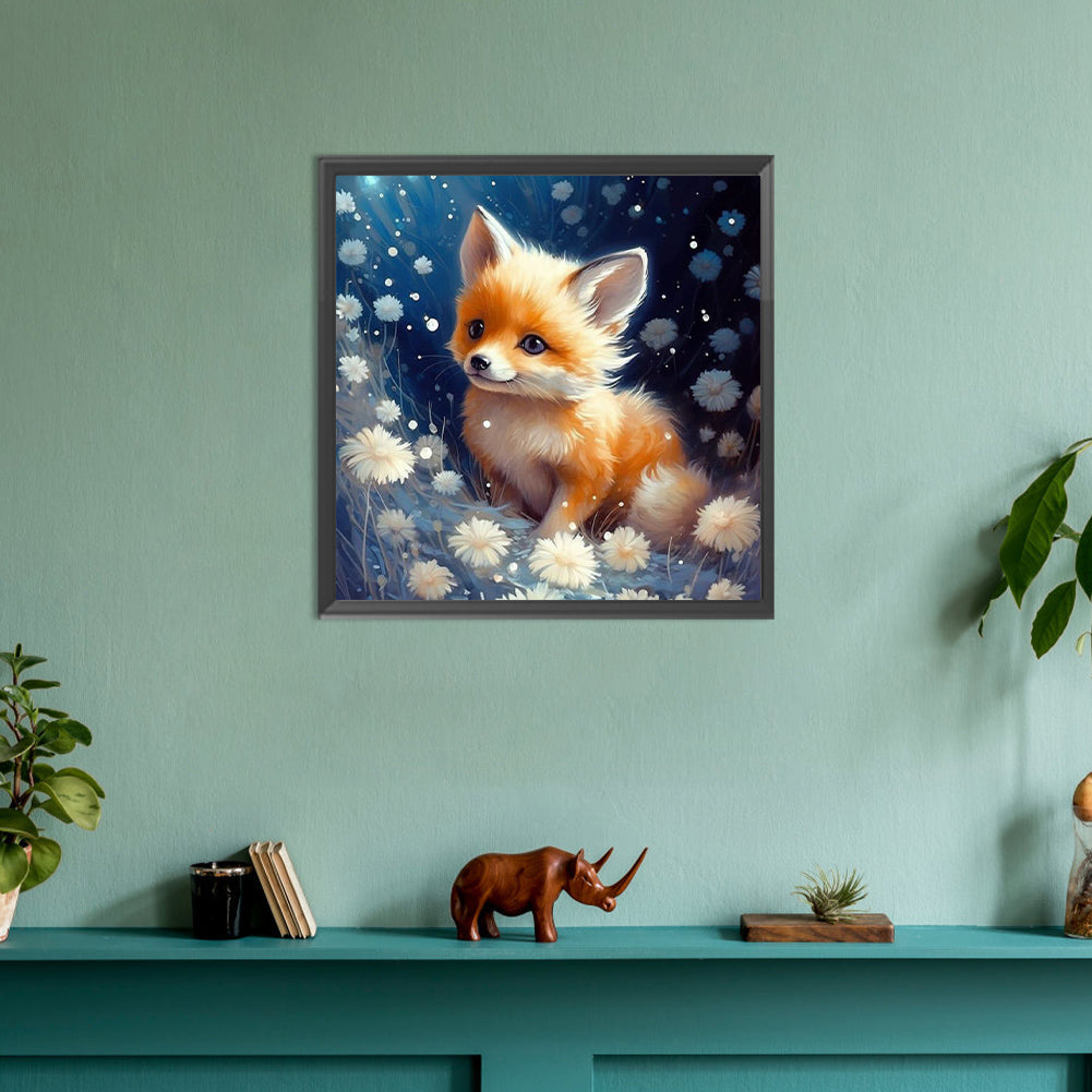 Fox On Clouds - Full Round Drill Diamond Painting 30*30CM