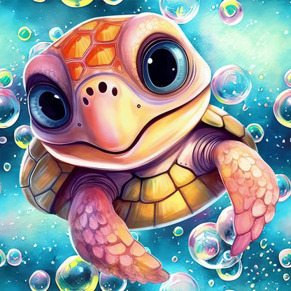 Baby Turtle - Full Round Drill Diamond Painting 30*30CM