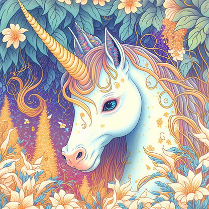 Forest Unicorn - Full AB Round Drill Diamond Painting 40*40CM