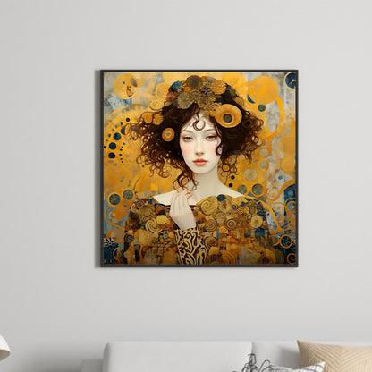 Art Nouveau Girl - Full Round Drill Diamond Painting 40*40CM