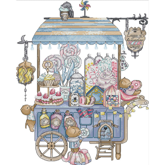 Dessert Cart - 14CT Stamped Cross Stitch 36*46CM