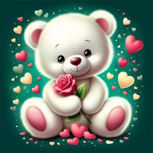 Rose Bear¡¤Green - Full Round Drill Diamond Painting 30*30CM