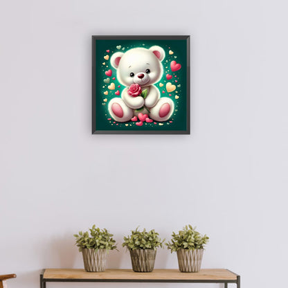 Rose Bear¡¤Green - Full Round Drill Diamond Painting 30*30CM