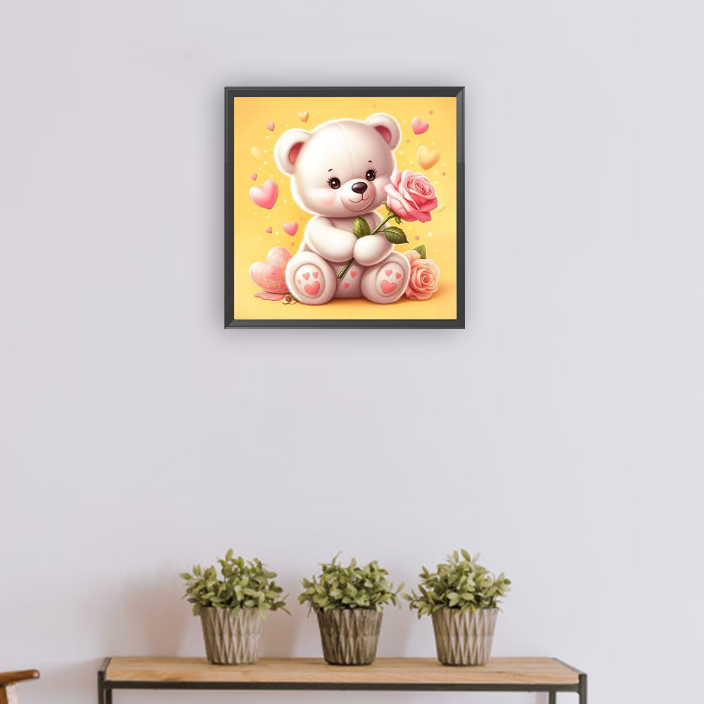 Rose Bear¡¤Yellow - Full Round Drill Diamond Painting 30*30CM