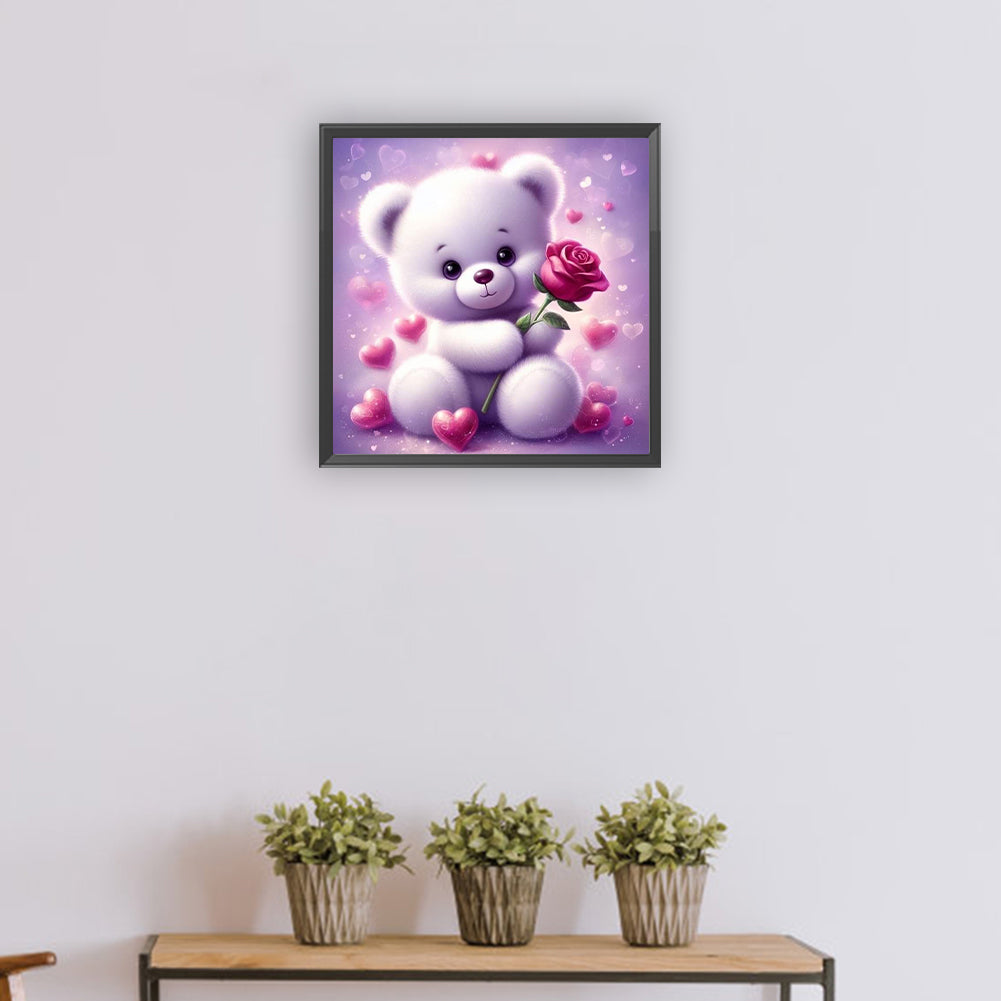 Rose Bear¡¤Purple - Full Round Drill Diamond Painting 30*30CM