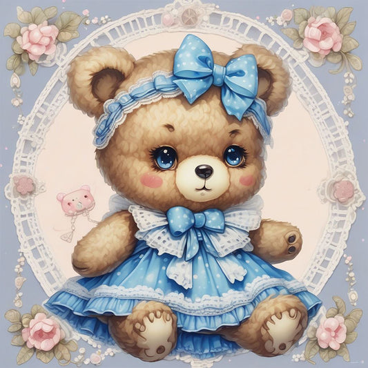 Cute Bear - Full Round Drill Diamond Painting 30*30CM