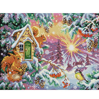 Winter Morning - 14CT Stamped Cross Stitch 48*37CM