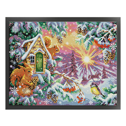 Winter Morning - 14CT Stamped Cross Stitch 48*37CM