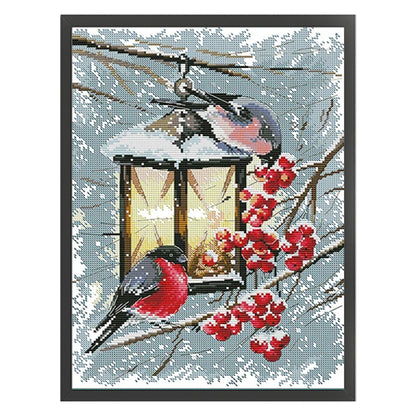 Bird On The Lantern 2 - 14CT Stamped Cross Stitch 30*40CM