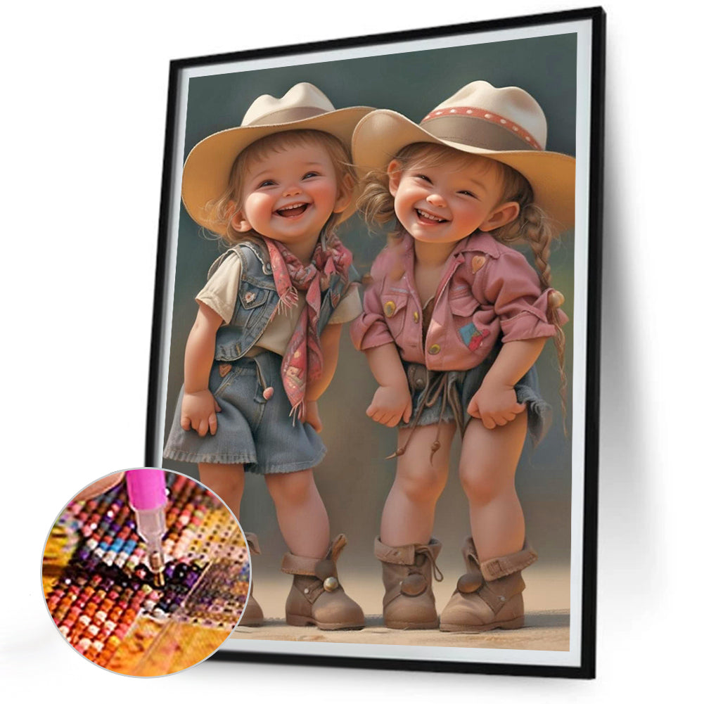 Little Girl And Animals - Full Round Drill Diamond Painting 30*40CM