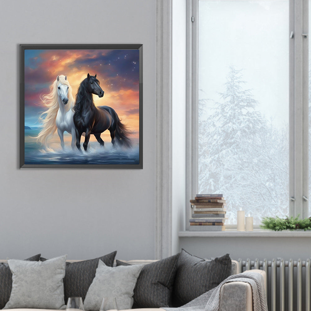 Horses - Full Round Drill Diamond Painting 30*30CM