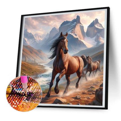 Horses - Full Round Drill Diamond Painting 30*30CM