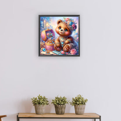 Bear And Jewelry - Full Round Drill Diamond Painting 30*30CM