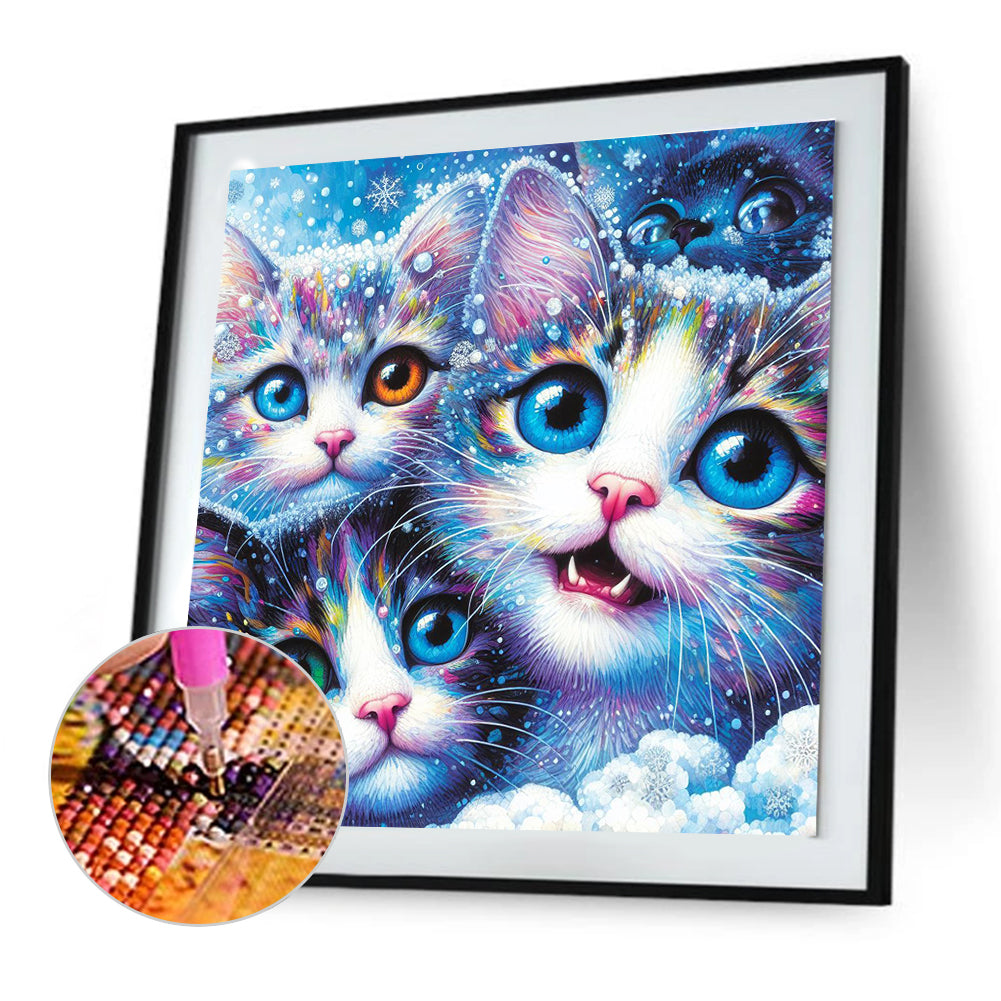 Three Kittens - Full Round Drill Diamond Painting 30*30CM