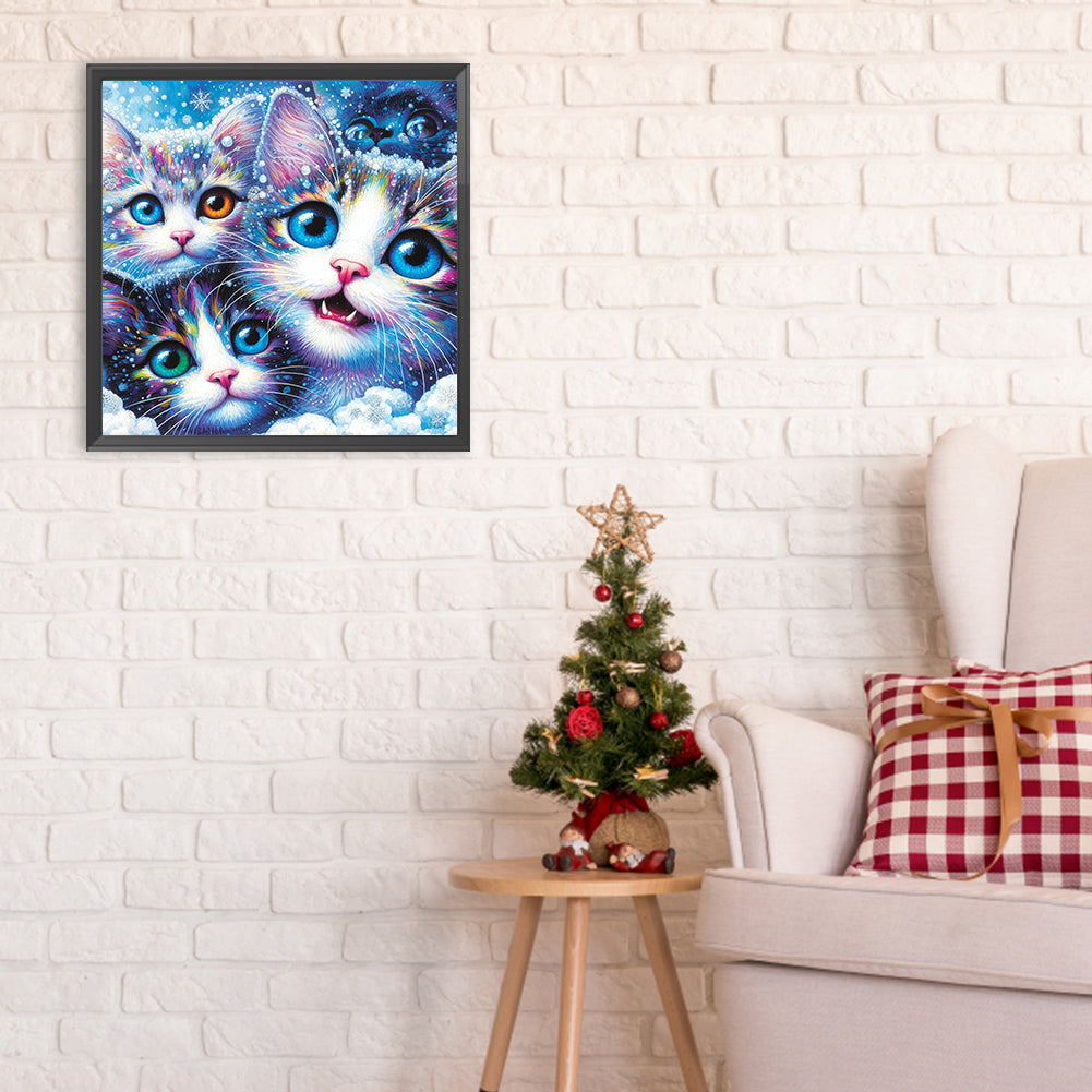 Three Kittens - Full Round Drill Diamond Painting 30*30CM