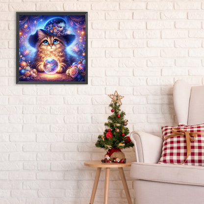 Crystal Kitten - Full Round Drill Diamond Painting 30*30CM