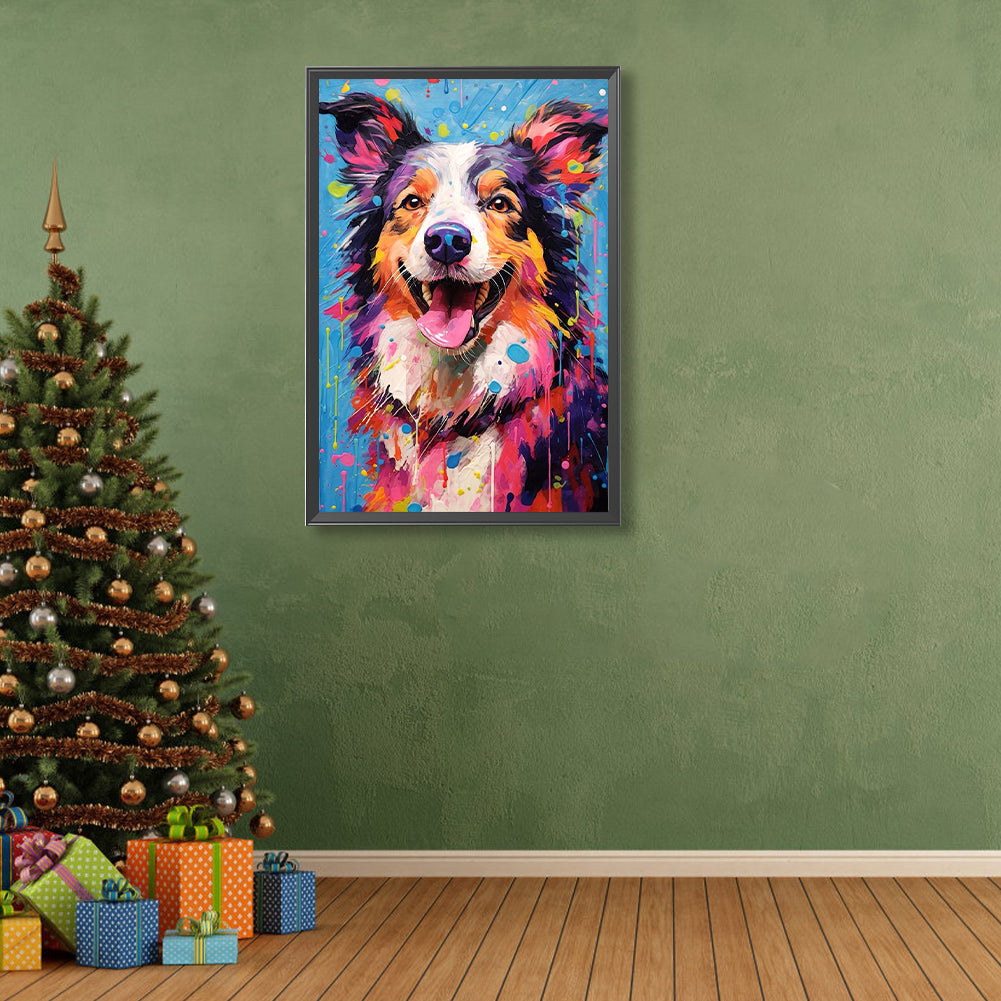 Oil Painting Dog - Full Round Drill Diamond Painting 40*60CM