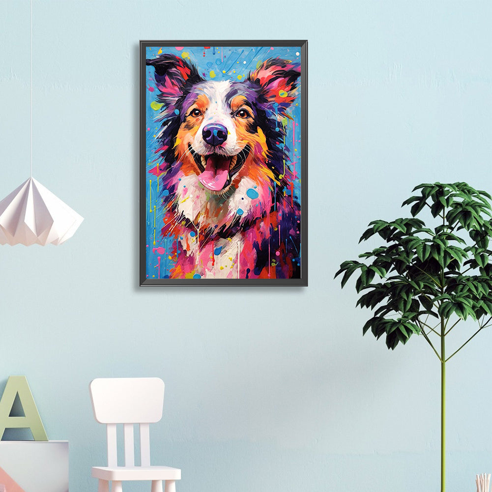 Oil Painting Dog - Full Round Drill Diamond Painting 40*60CM