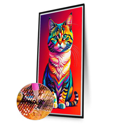 Cat - Full Round Drill Diamond Painting 40*70CM