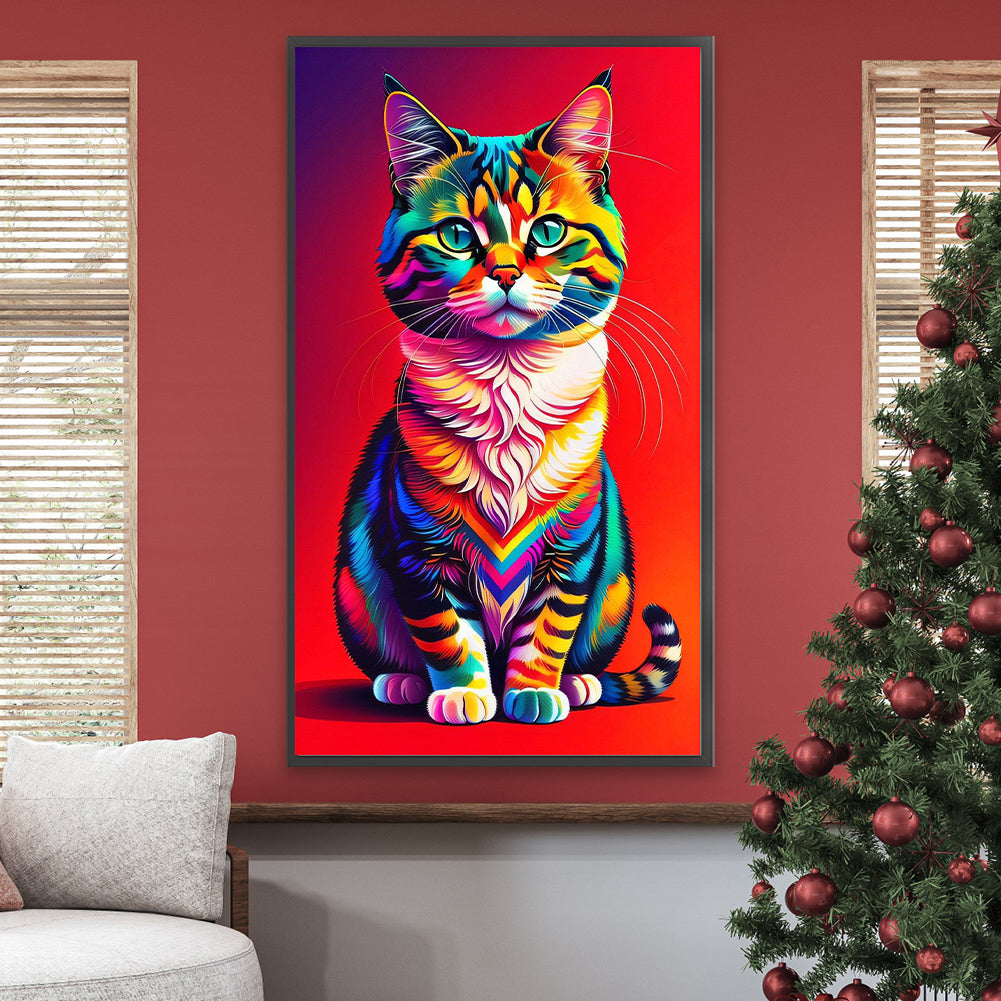 Cat - Full Round Drill Diamond Painting 40*70CM