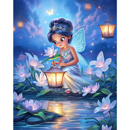 Lantern Butterfly Girl - 11CT Stamped Cross Stitch 50*60CM