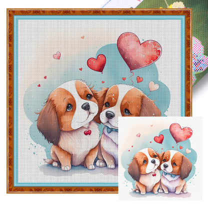 Loving Puppy - 11CT Stamped Cross Stitch 50*50CM