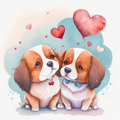 Loving Puppy - 11CT Stamped Cross Stitch 50*50CM