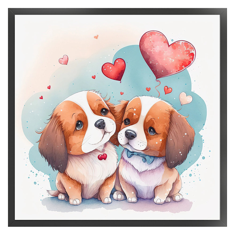 Loving Puppy - 11CT Stamped Cross Stitch 50*50CM