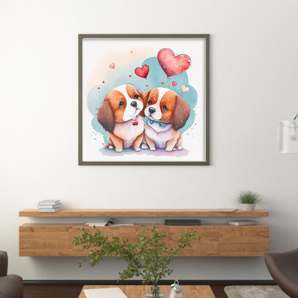 Loving Puppy - 11CT Stamped Cross Stitch 50*50CM