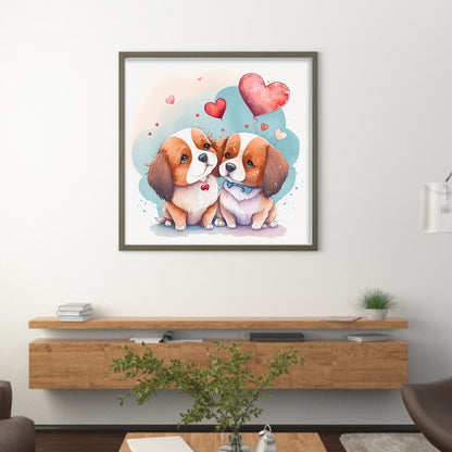 Loving Puppy - 11CT Stamped Cross Stitch 50*50CM