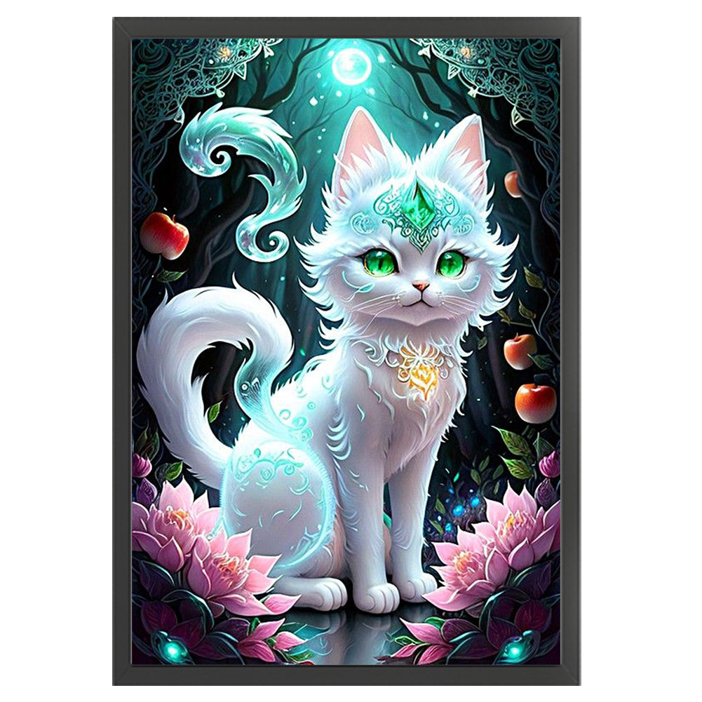 Cat Under The Moon - 18CT Stamped Cross Stitch 35*50CM