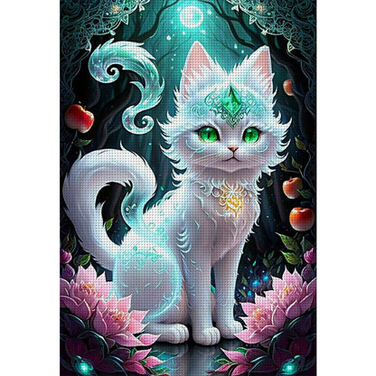 Cat Under The Moon - 18CT Stamped Cross Stitch 35*50CM