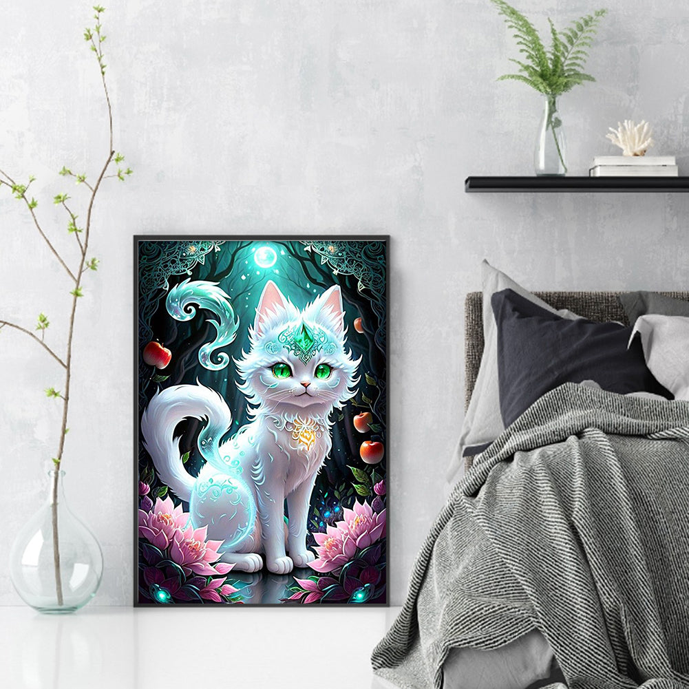 Cat Under The Moon - 18CT Stamped Cross Stitch 35*50CM