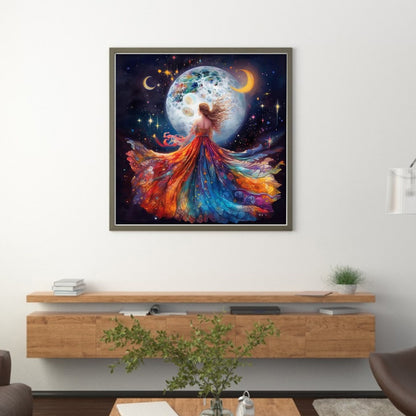 Beauty Under The Moon - 18CT Stamped Cross Stitch 40*40CM