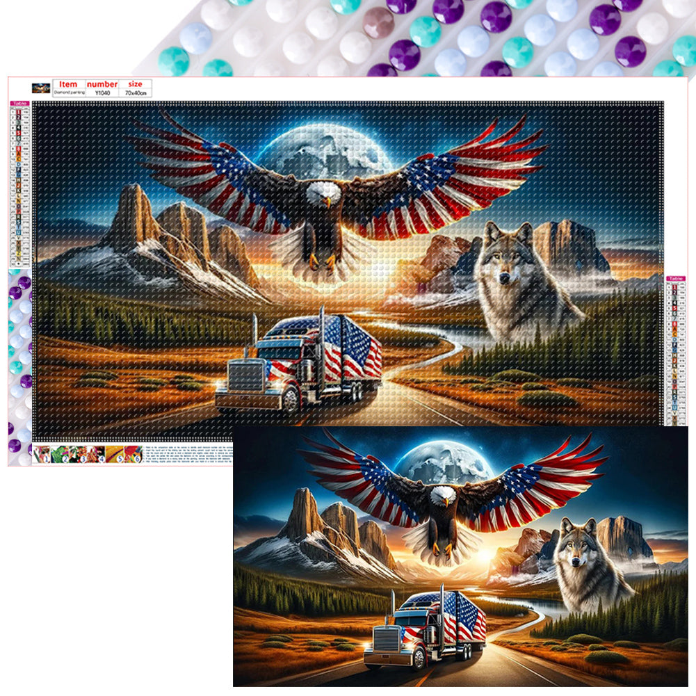 American Eagle - Full Round Drill Diamond Painting 70*40CM