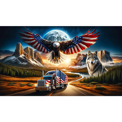 American Eagle - Full Round Drill Diamond Painting 70*40CM