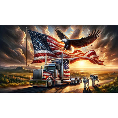 American Eagle - Full Round Drill Diamond Painting 70*40CM