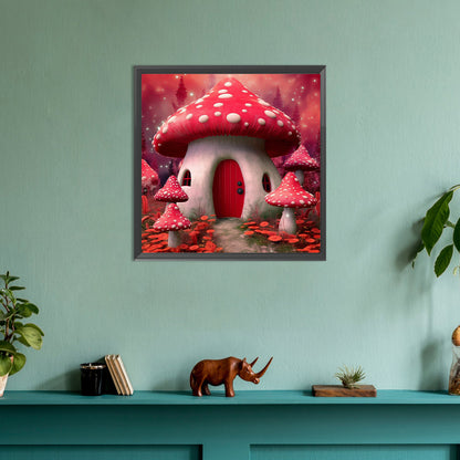 Pink Mushroom - Full Round Drill Diamond Painting 30*30CM