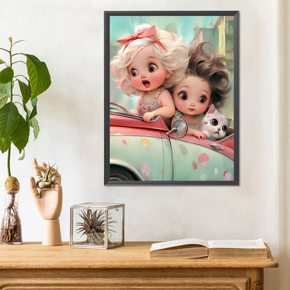 Sweet Girl - Full Round Drill Diamond Painting 30*40CM