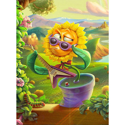 Funny Sunflower - Full Square Drill Diamond Painting 45*60CM