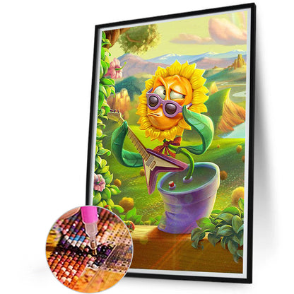 Funny Sunflower - Full Square Drill Diamond Painting 45*60CM