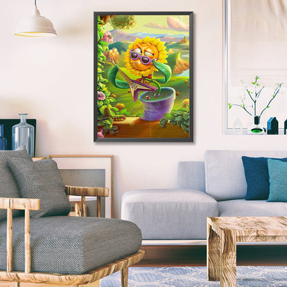 Funny Sunflower - Full Square Drill Diamond Painting 45*60CM